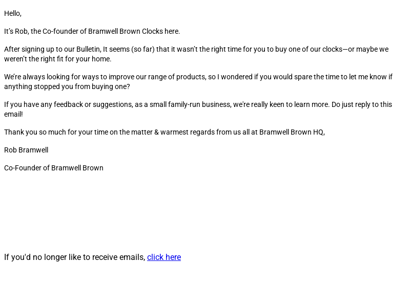 Was now not the right time?