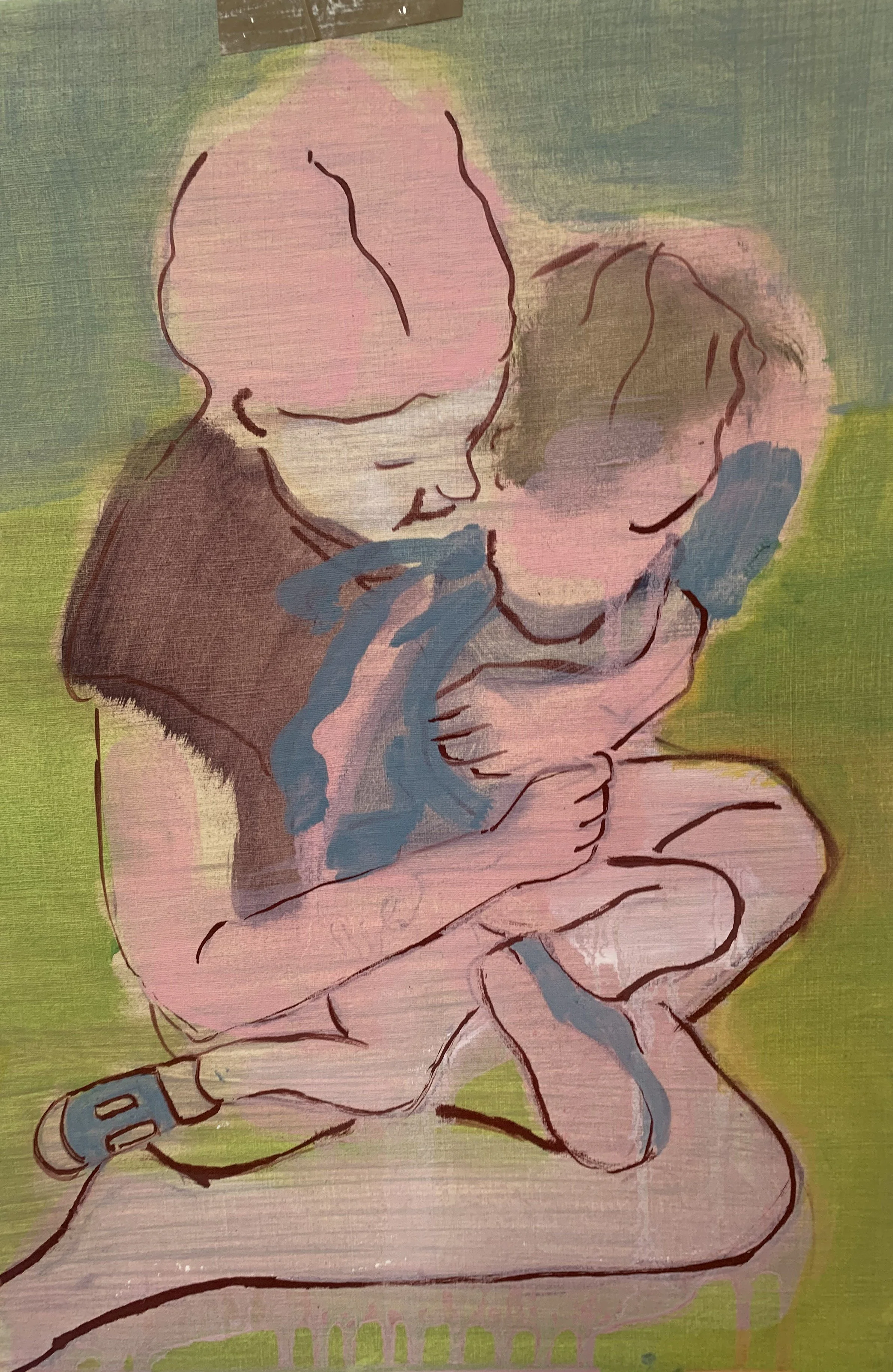 Mother and Daughter ( 2025) Oil on Canvas paper 21x 29 cm . Sold