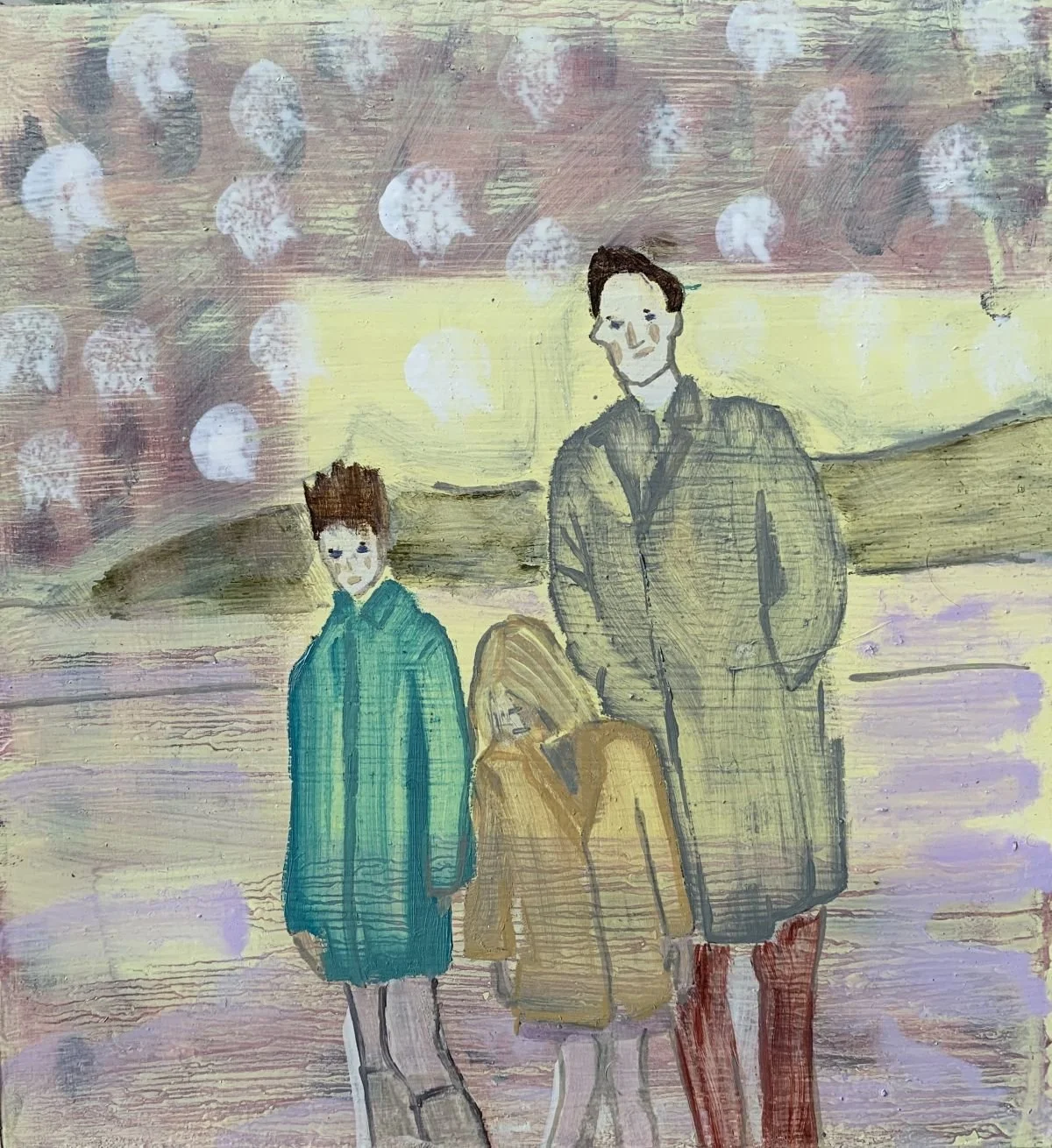 Beach in the rain( 2026) Oil on dibond 