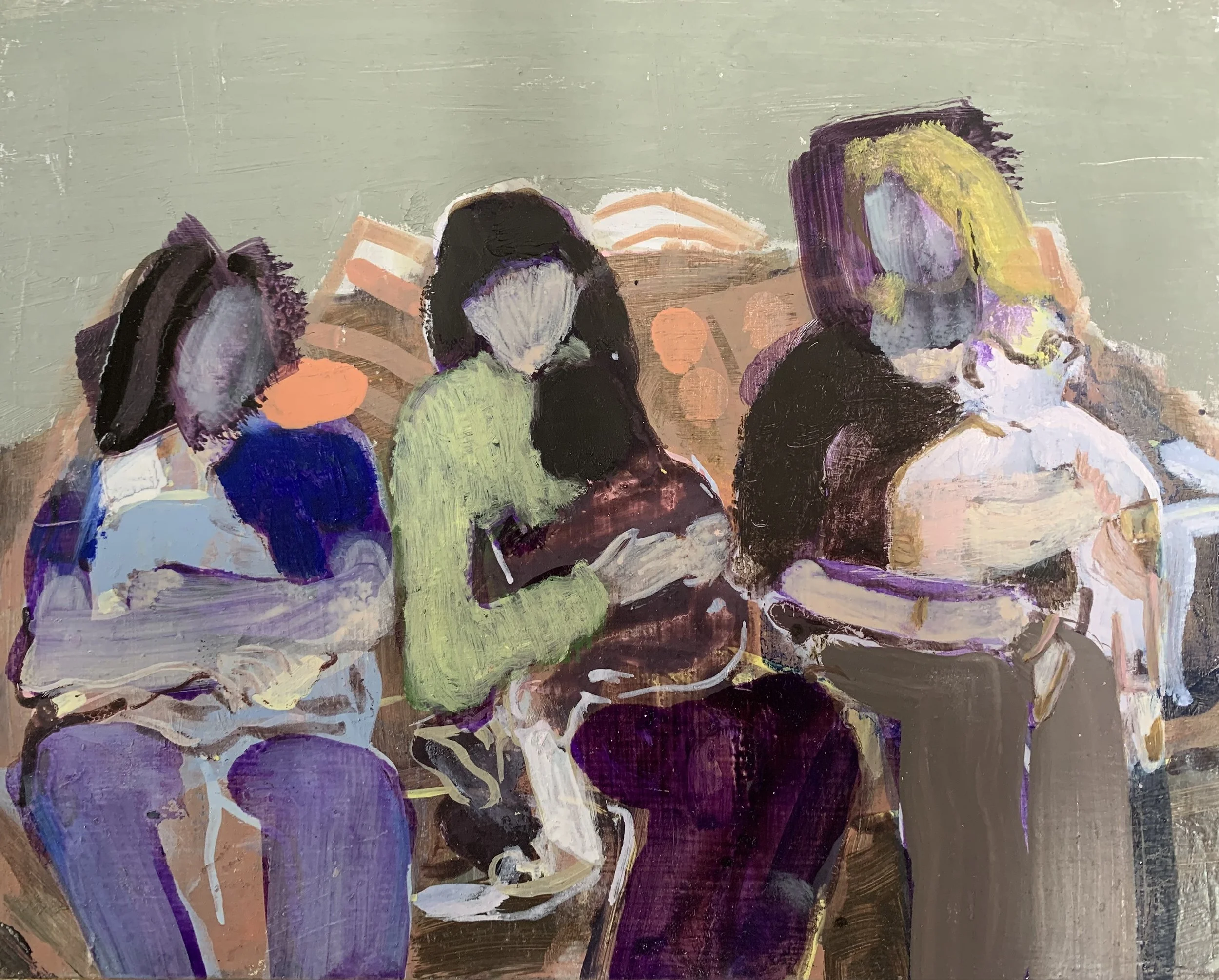 The Mothers ,( 2025)  Oil on board, 20 x 25 cm  