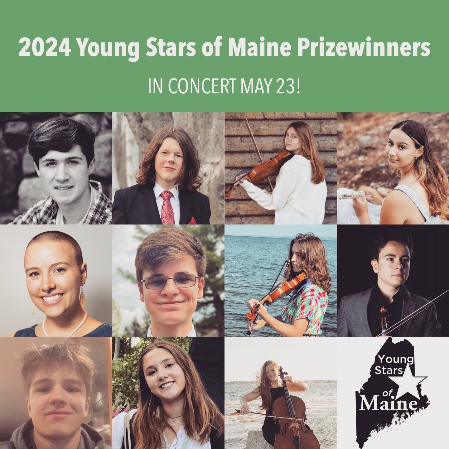 Come celebrate 11 incredible young musicians from Maine - our 2024 Young Stars of Maine Prizewinners! They will perform a FREE concert this Thursday, May 23 at 7PM in Union Hall.

Special thank you to our concert sponsor, @bangorsavings