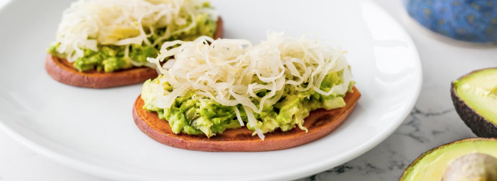 Sweet Potato Toast with Avocado &amp; Sauerkraut