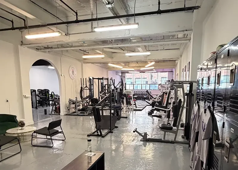 Spacious gym with lots of natural light