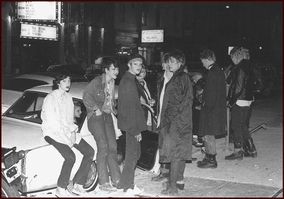 Hanging out outside the Mab, 1978
