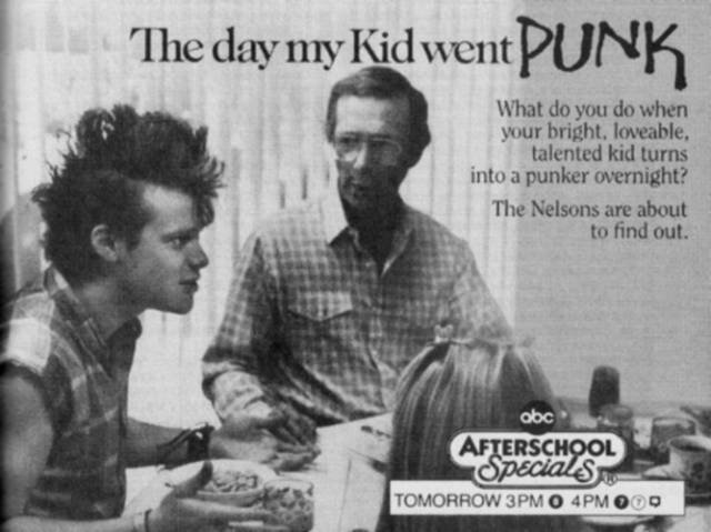 Newspaper ad for the 1987 ABC Afterschool Special The Day My Kid Went Punk.