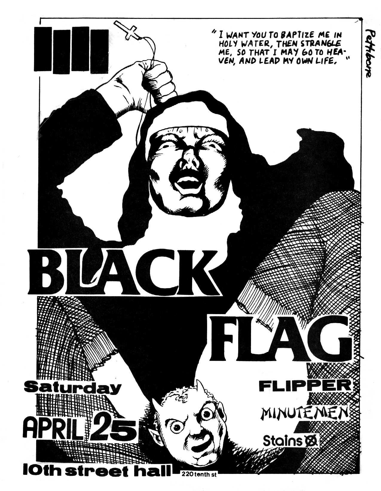  Poster for Black Flag, Flipper, and the Minutemen at 10th Street Hall
