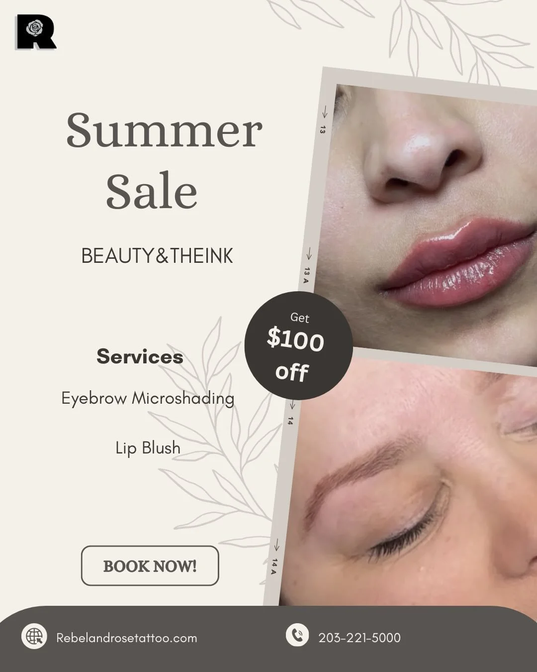 Summer just got even better☀️ 

Save $100 on Lip Blush &amp; Eyebrow Microshading from today through August 31. ✨

Book now!