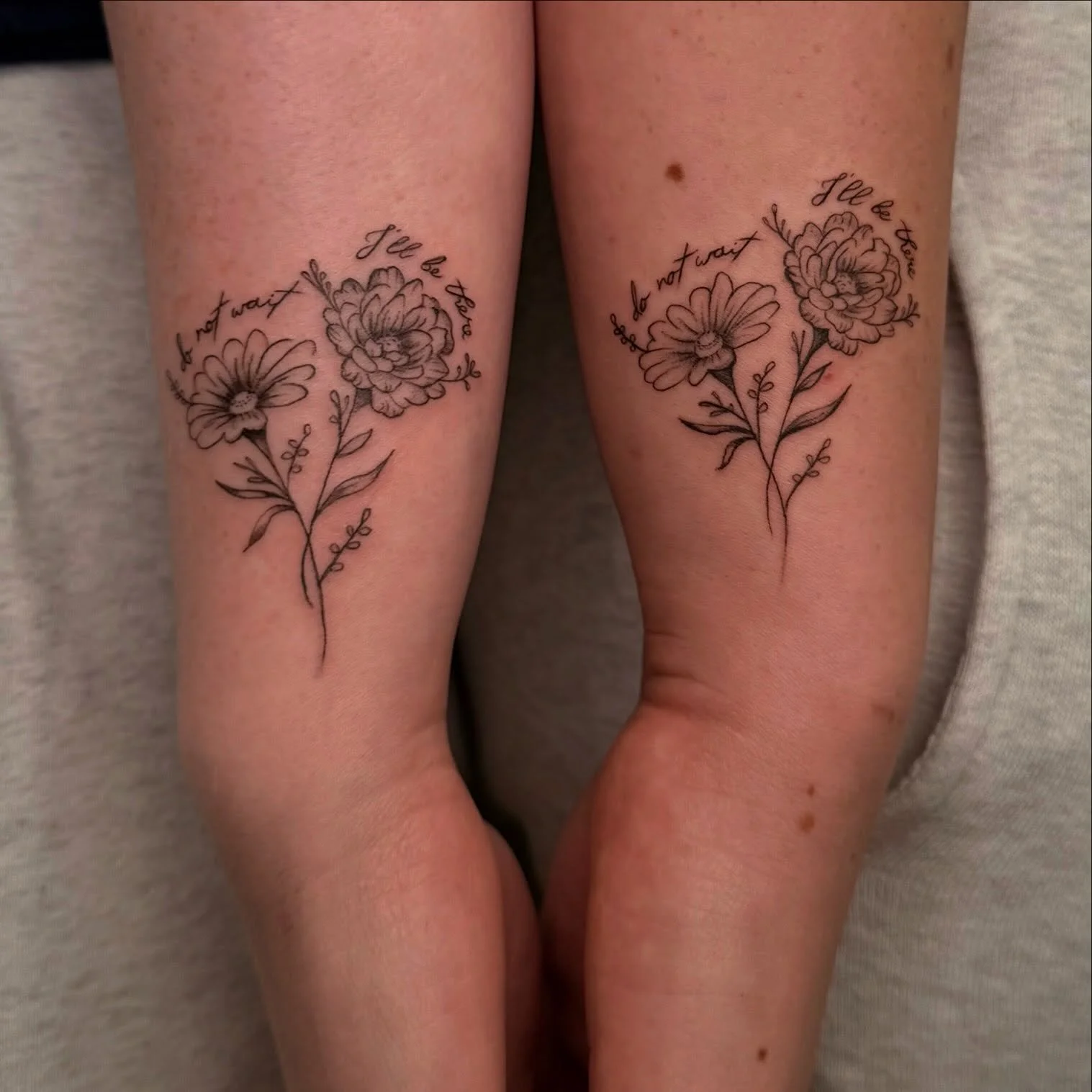 Sister tattoo done by @brookekalynn_ 🌷