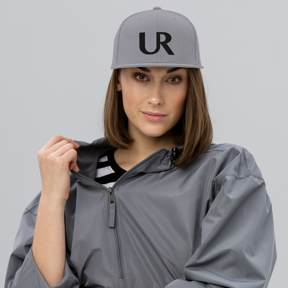 Snapback Hat with UR 3D Puff Monogram in Black — Unprofane Riders DMV