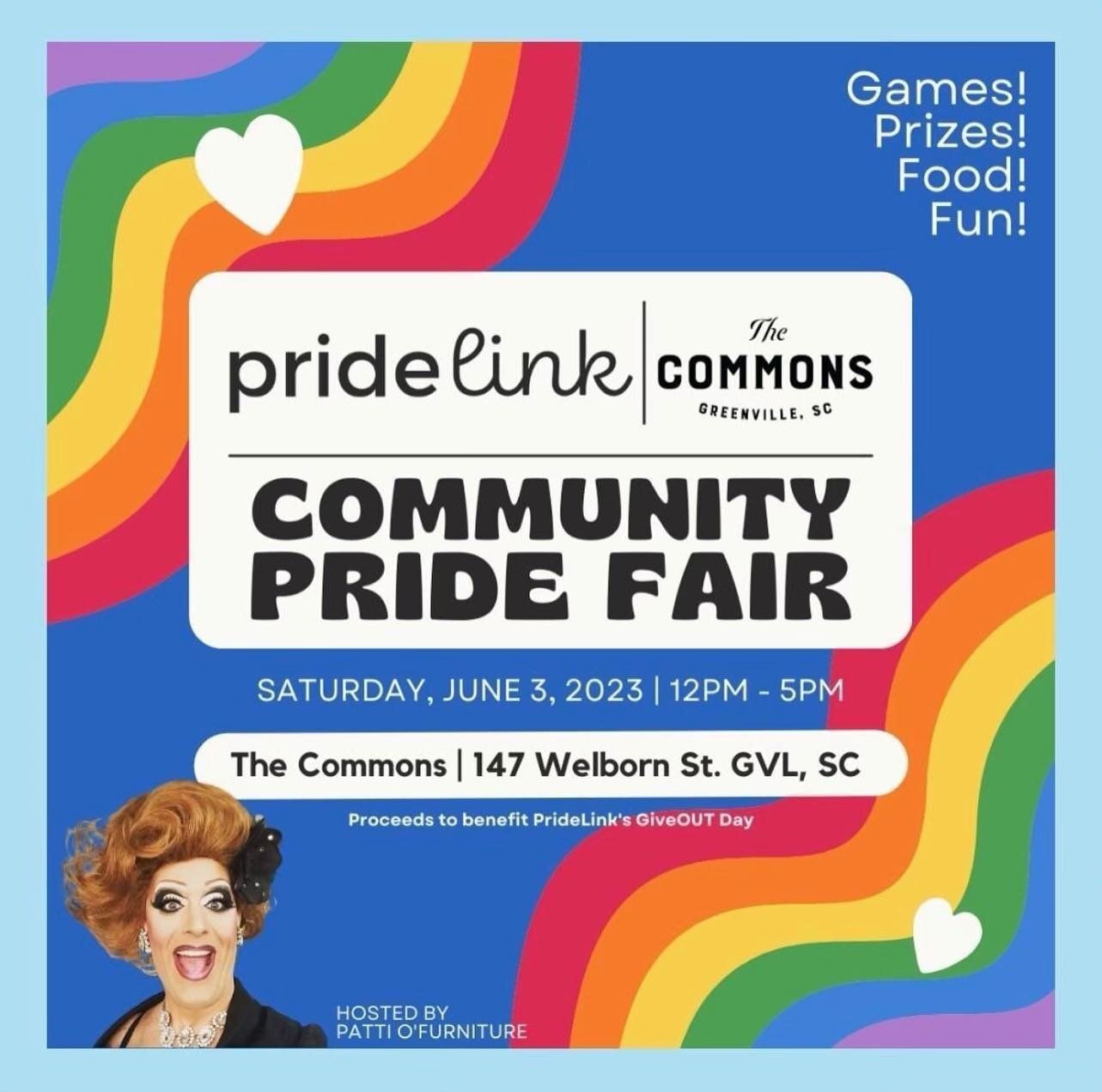 Want a fun way to celebrate the day after our concert? Come out and join us at the PrideLink Community Pride Fair on Saturday, June 3rd at The Commons and celebrate queer visibility and camaraderie! Enjoy games, prizes, food, and great entertainment 