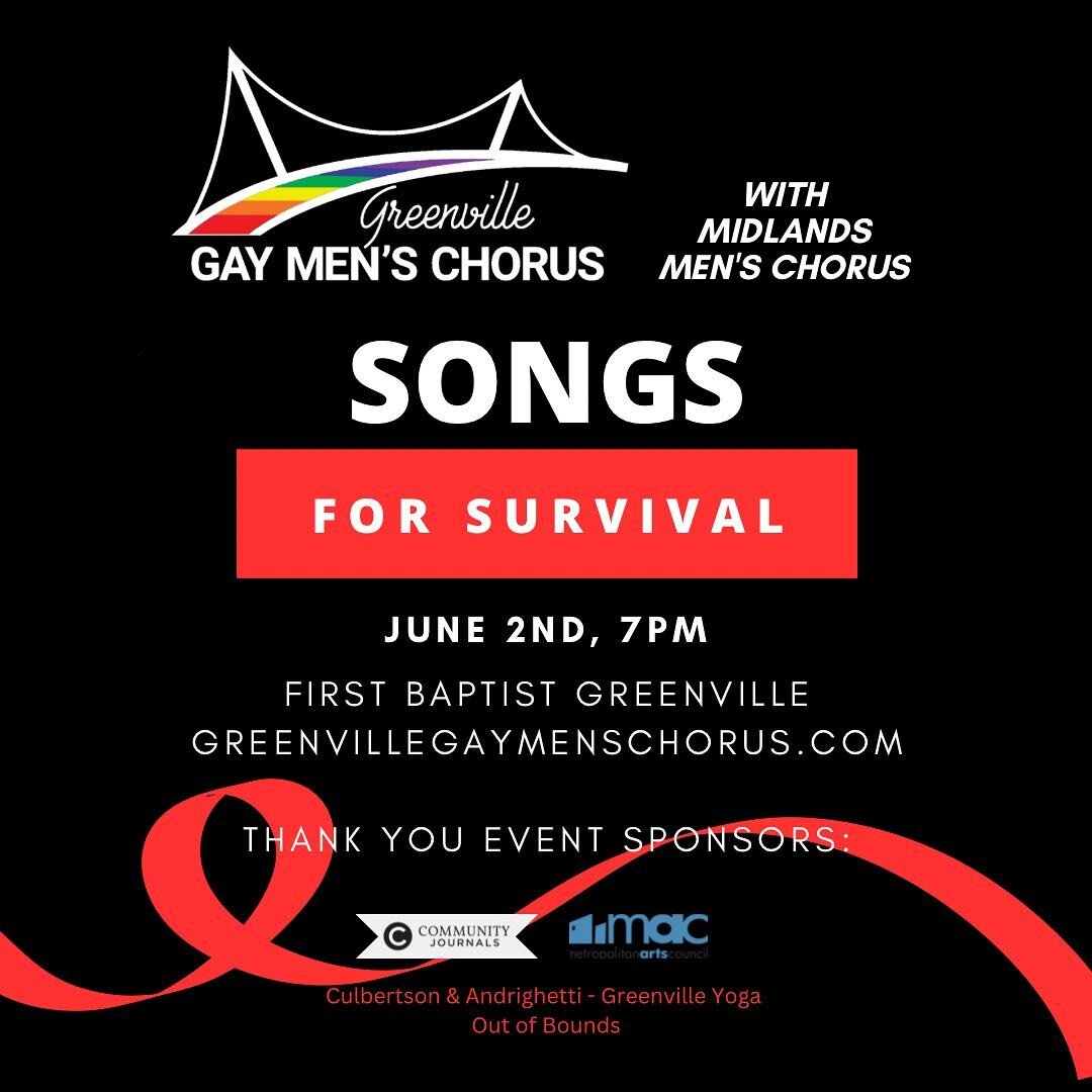 We are LESS THAN TWO WEEKS AWAY from our concert, &ldquo;Songs For Survival.&rdquo; Help us start off Pride Month with the @midlandsmenschorus as we pay tribute to those with HIV/AIDS who paved the way for us and other thriving gay men&rsquo;s chorus