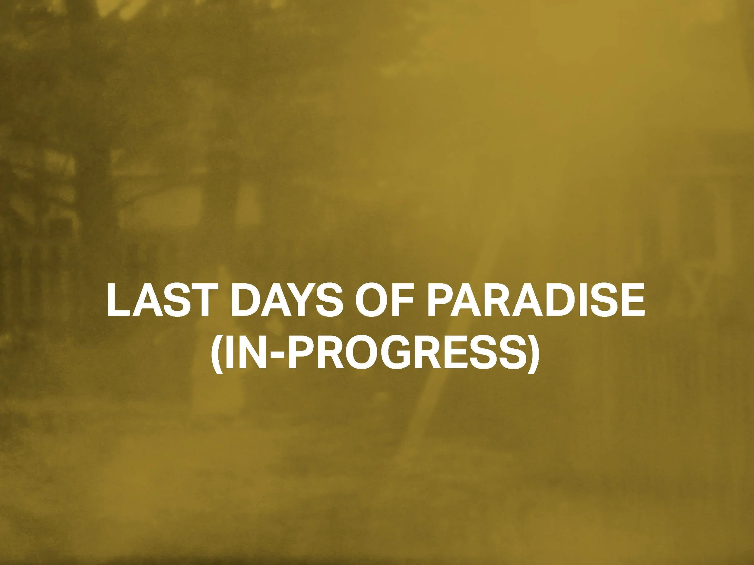 LAST DAYS OF PARADISE (WORK-IN-PROGRESS)