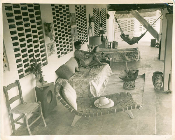 Annette on her lanai in Acapulco.