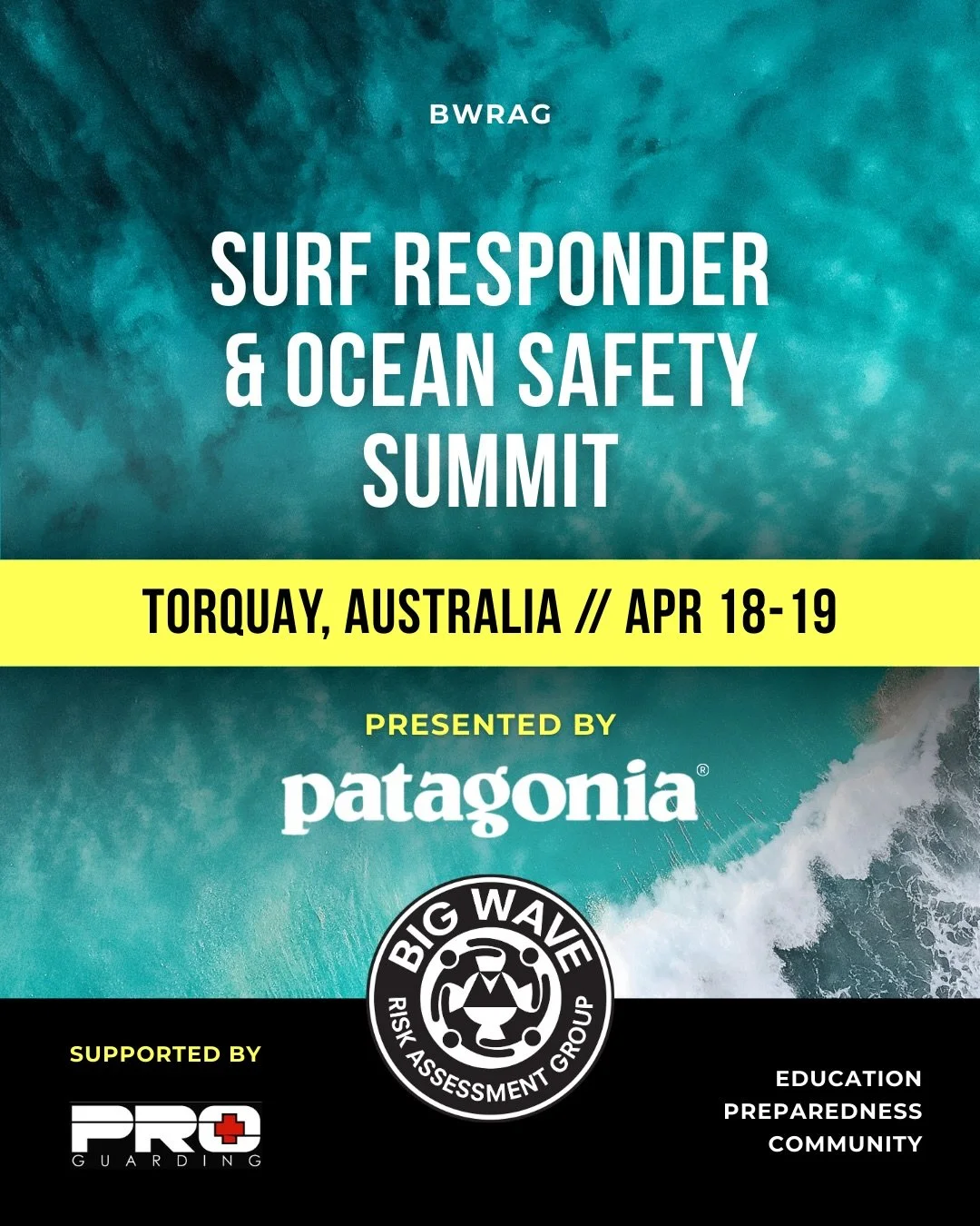 *** SUMMIT ANNOUNCEMENT ***

Join @b.w.r.a.g in Torquay, Australia this April 18&ndash;19 for the first Surf Responder &amp; Ocean Safety Summit of 2026, presented by Patagonia Australia @patagoniaaus. (Additional 2026 summit dates and locations will