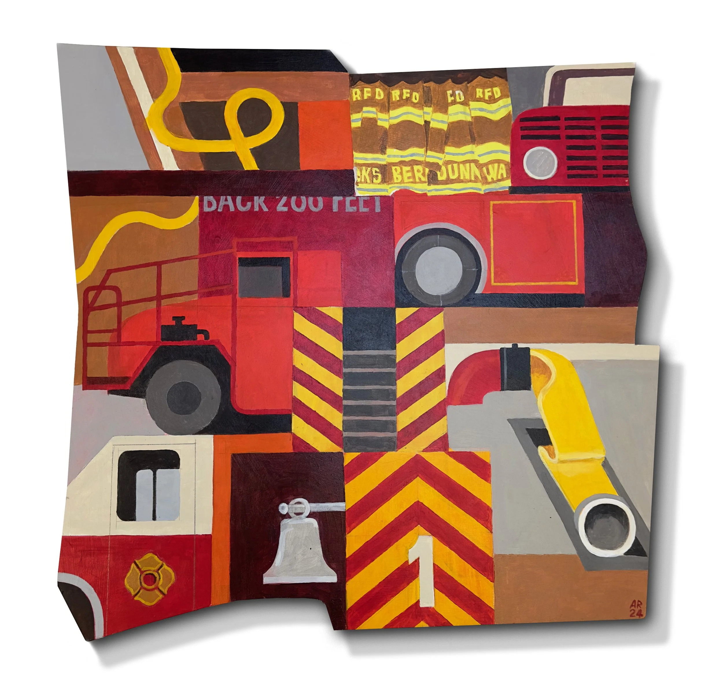   Fire Station   
Acrylic on board, 24x24 inches 
