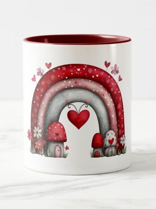 Heart & Rainbow Whimsy Mug