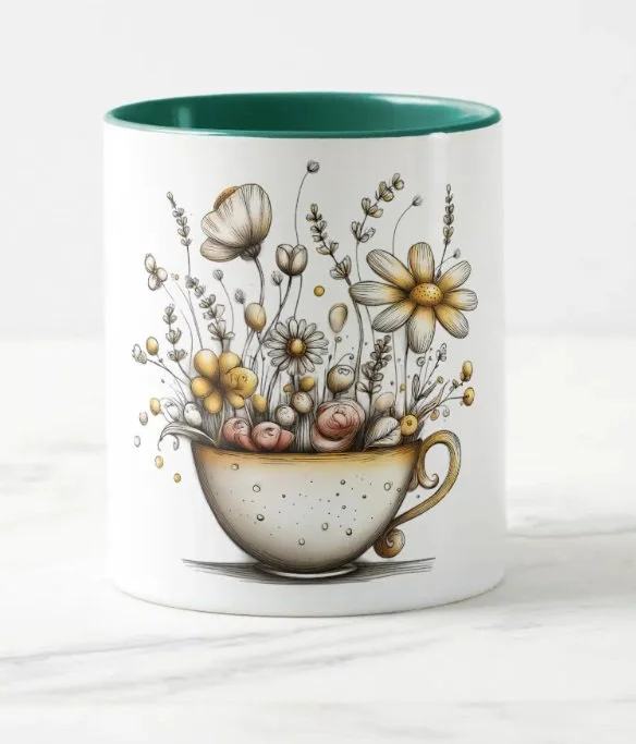 Floral Delight Ceramic Mug