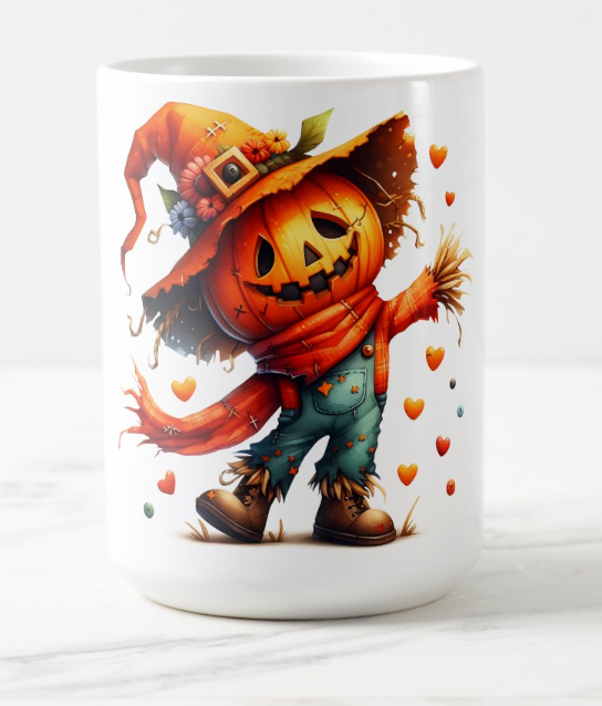 Pumpkin Scarecrow Ceramic Mug