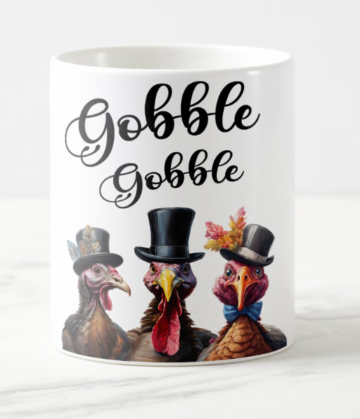 Gobbling Turkey Thanksgiving Mug