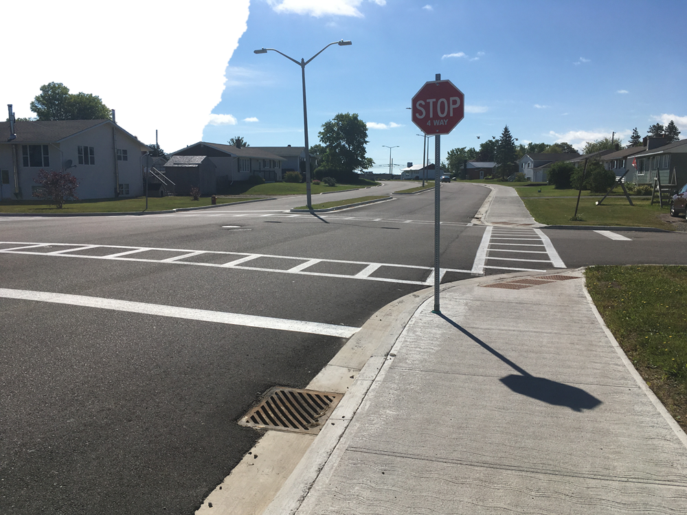 Tamarac Drive After Replacement of Asphalt, Curb, and Sidewalks