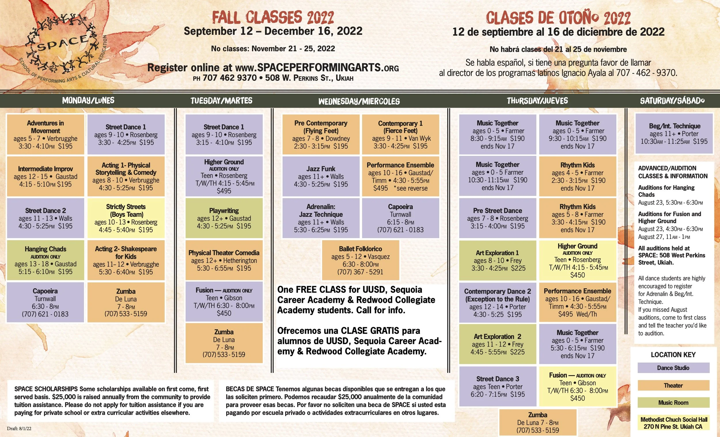 Registration Now Open for SPACE Fall Classes
