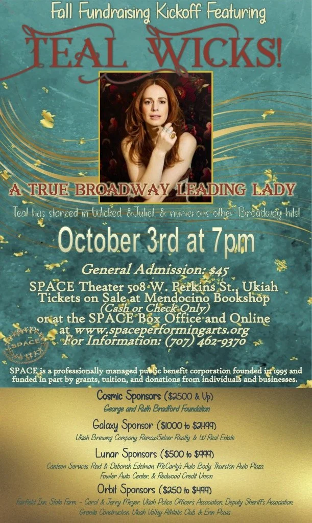SPACE Fall Fundraising Kickoff An Evening with Broadway star Teal Wicks