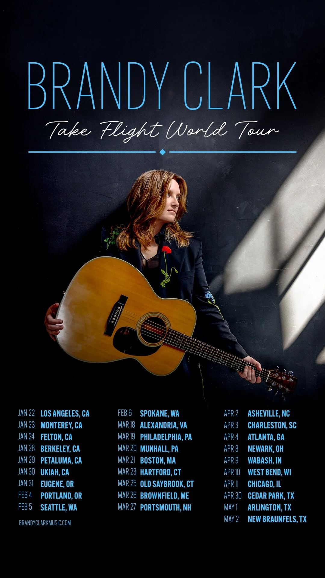 BRANDY CLARK ANNOUNCES “TAKE FLIGHT WORLD TOUR”