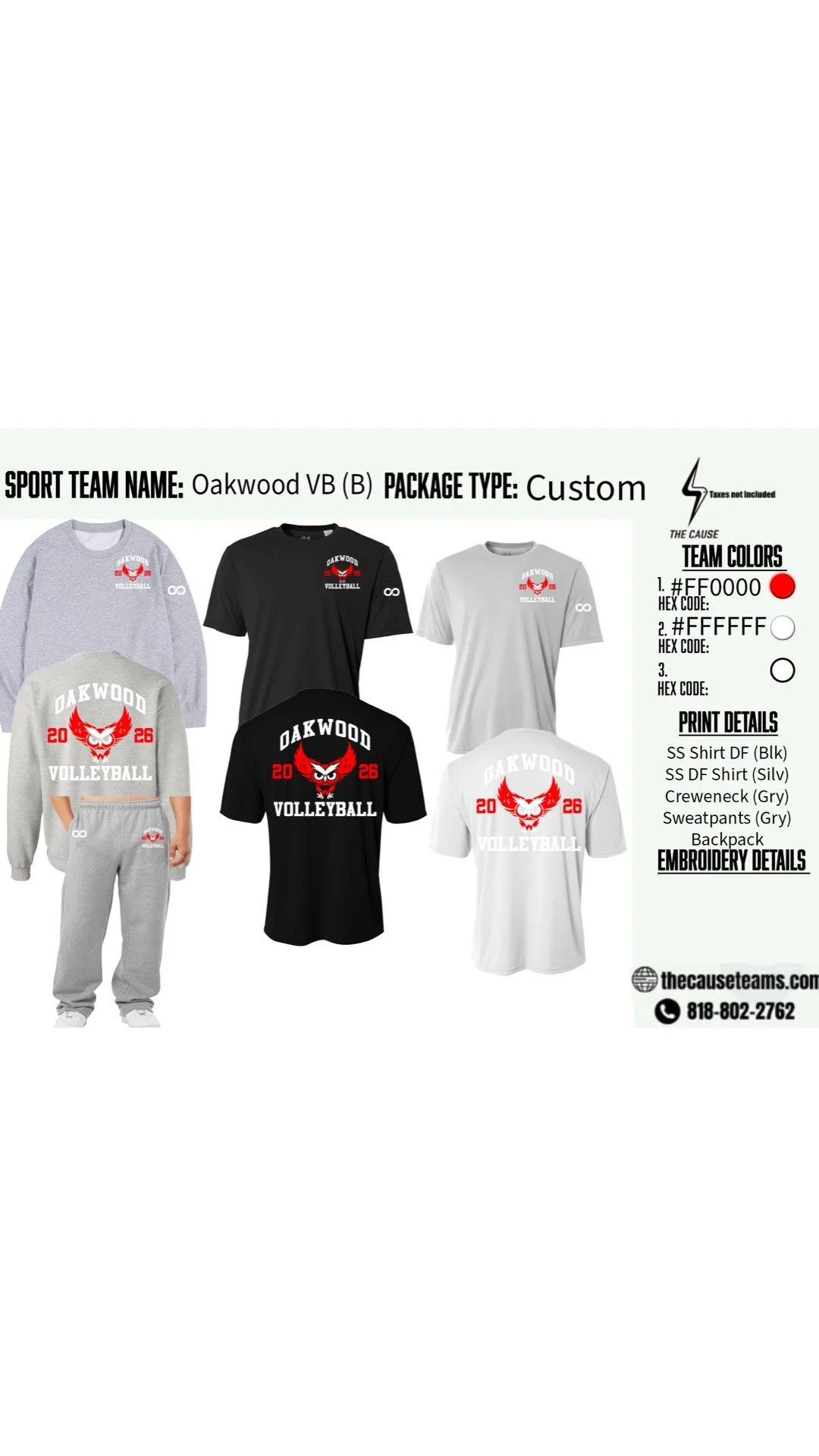Oakwood HS (B) Volleyball Spirit Pack