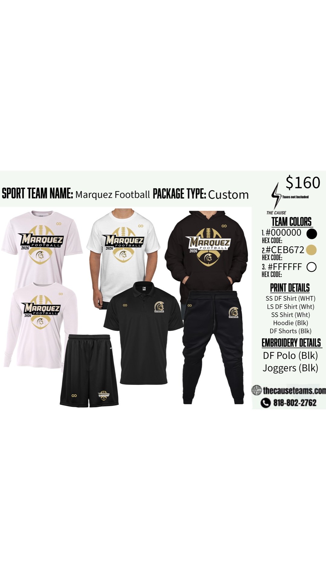 Marquez HS Football Spirit Pack $160