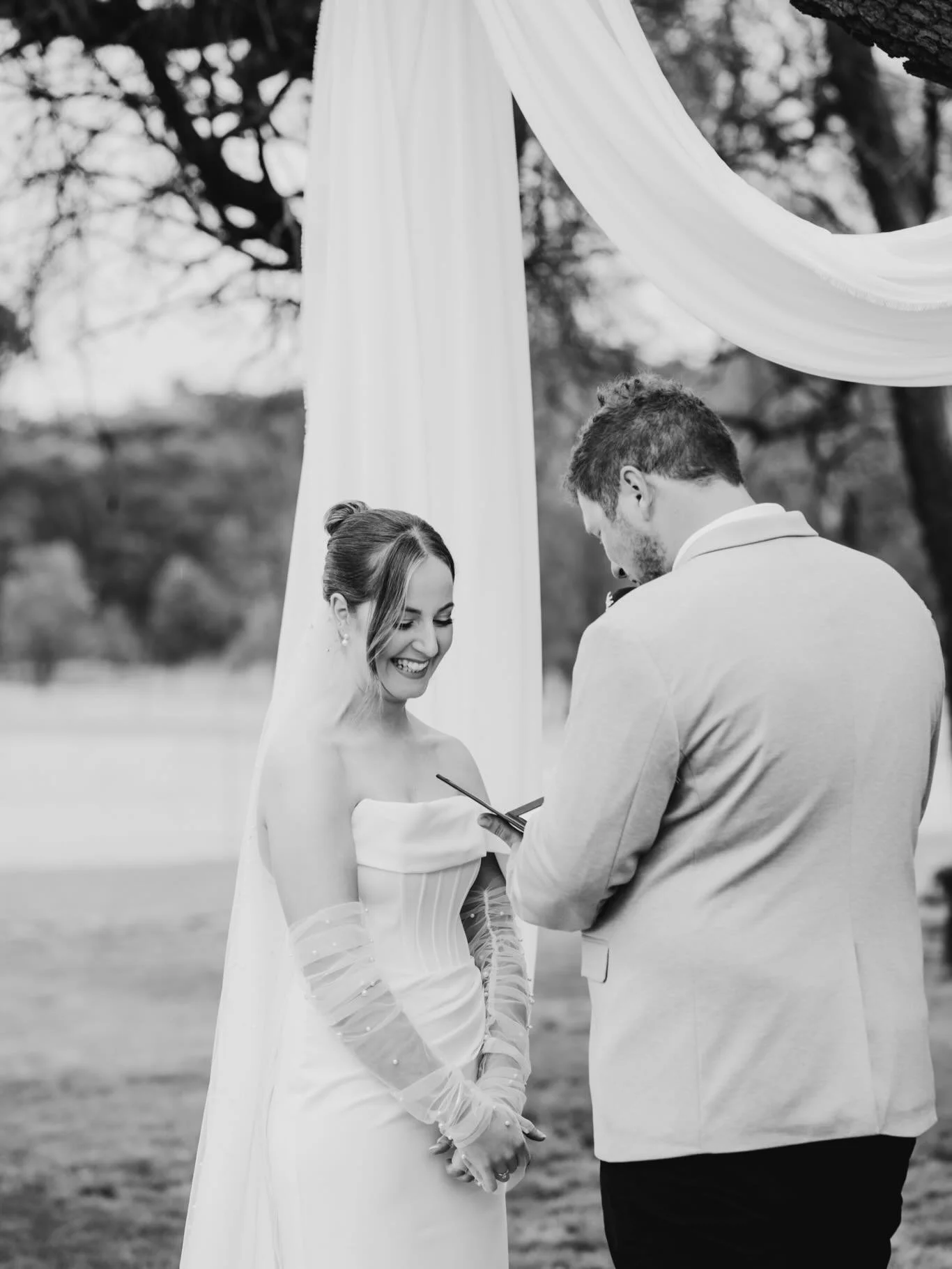 Ceremony giggles with Bec + Jezza 🤍