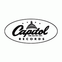Capitol Records logo with a dome and stars in black and white