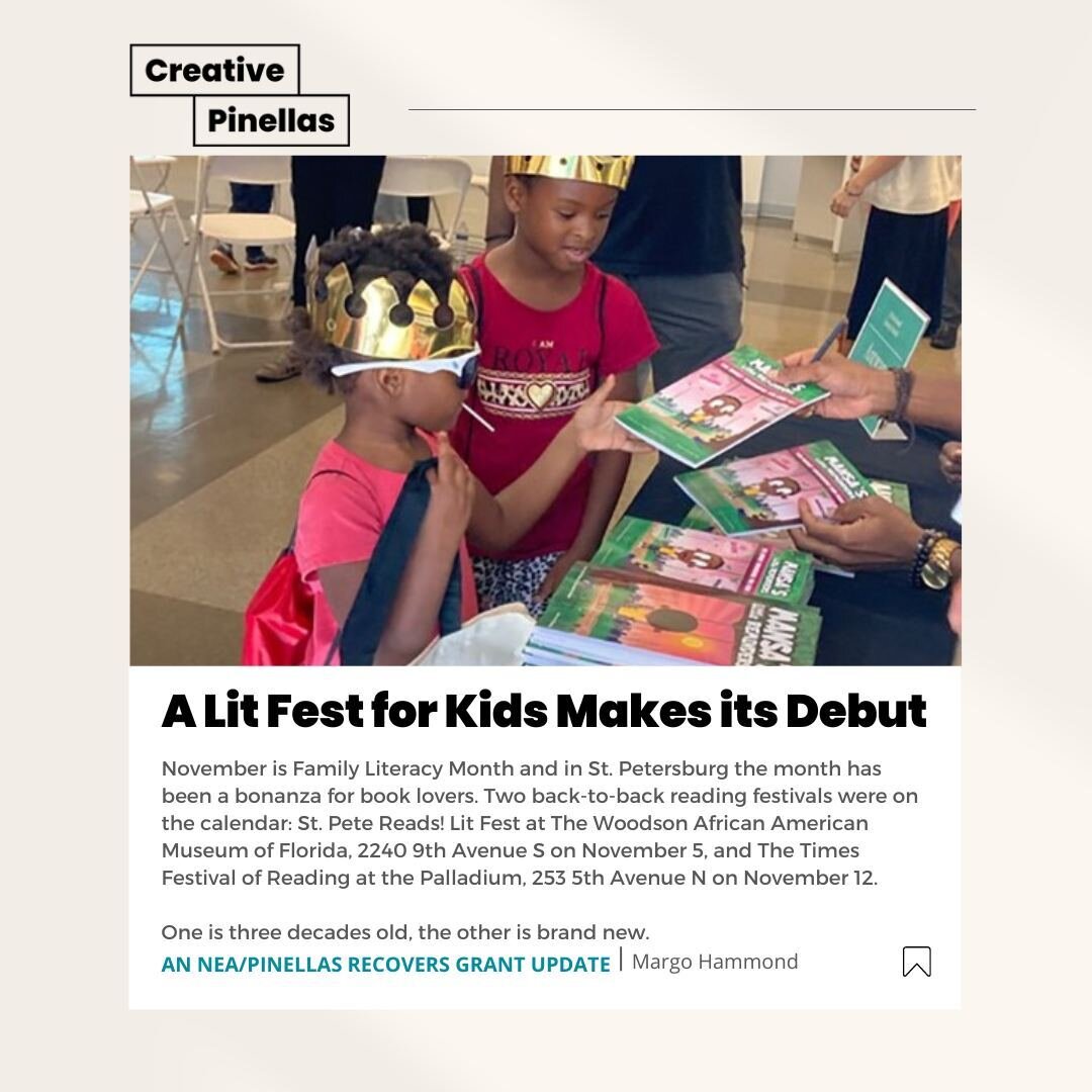 #TBT to the inaugural St. Pete Reads! Lit Fest, as covered in Creative Pinellas' article by Margo Hammond! 

It was such a joy to see children and families come together to celebrate the love of reading and learning. And the good news is, another #Li