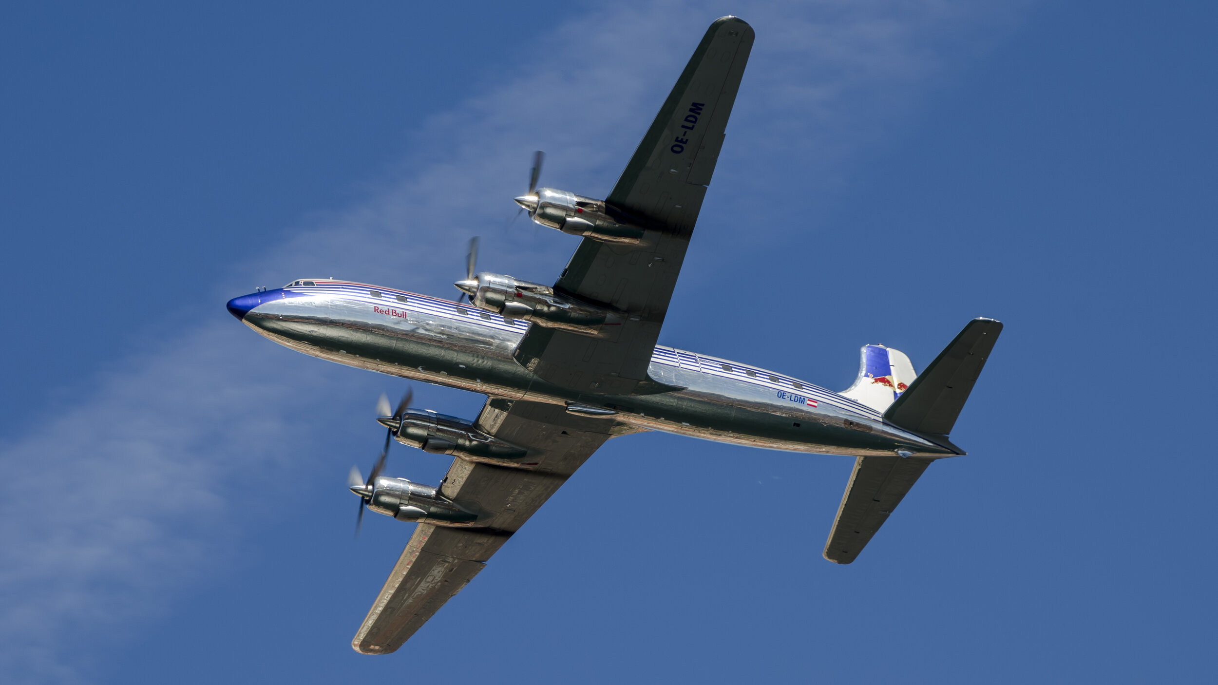 Red Bull Air Race Porto, Portugal 2017. OE-LDM "The Flying Bulls" Douglas DC-6B Air Display