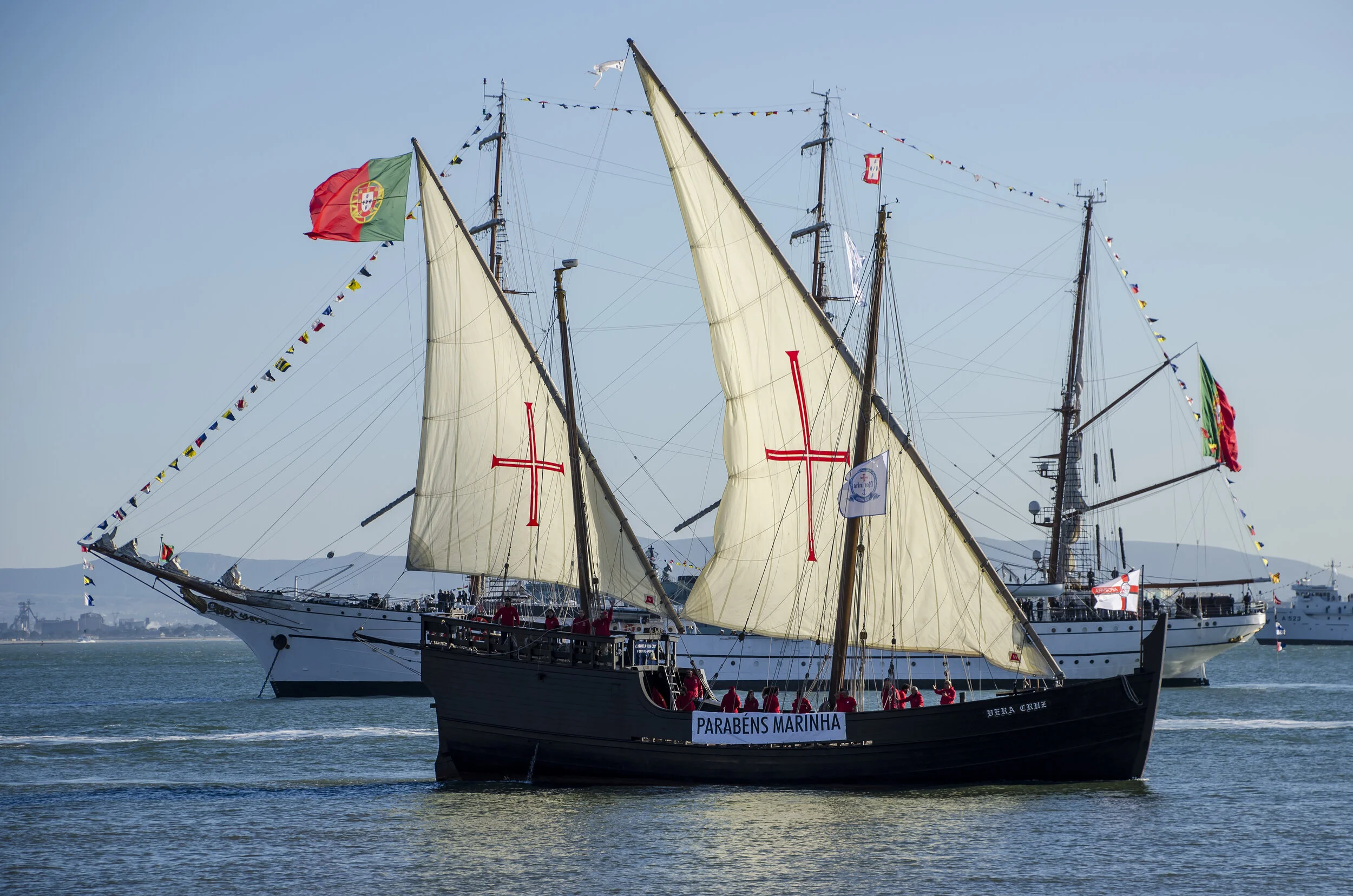 Lisbon, Portugal. 700 Years Celerations Of The Portuguese Navy Dec 2017. Caravela Vera Cruz