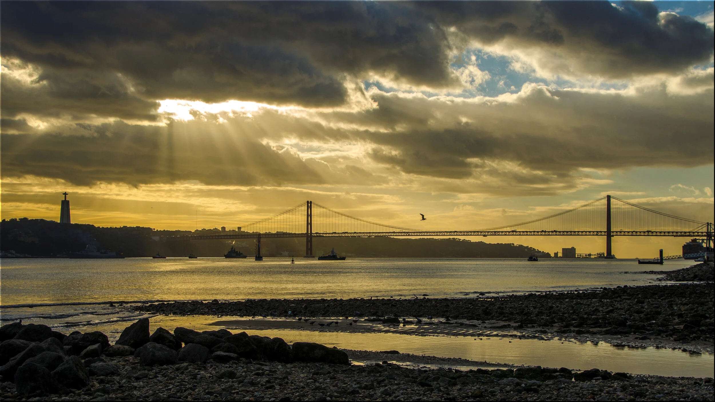 Sunset Lisbon, Portugal Dec 2017. 