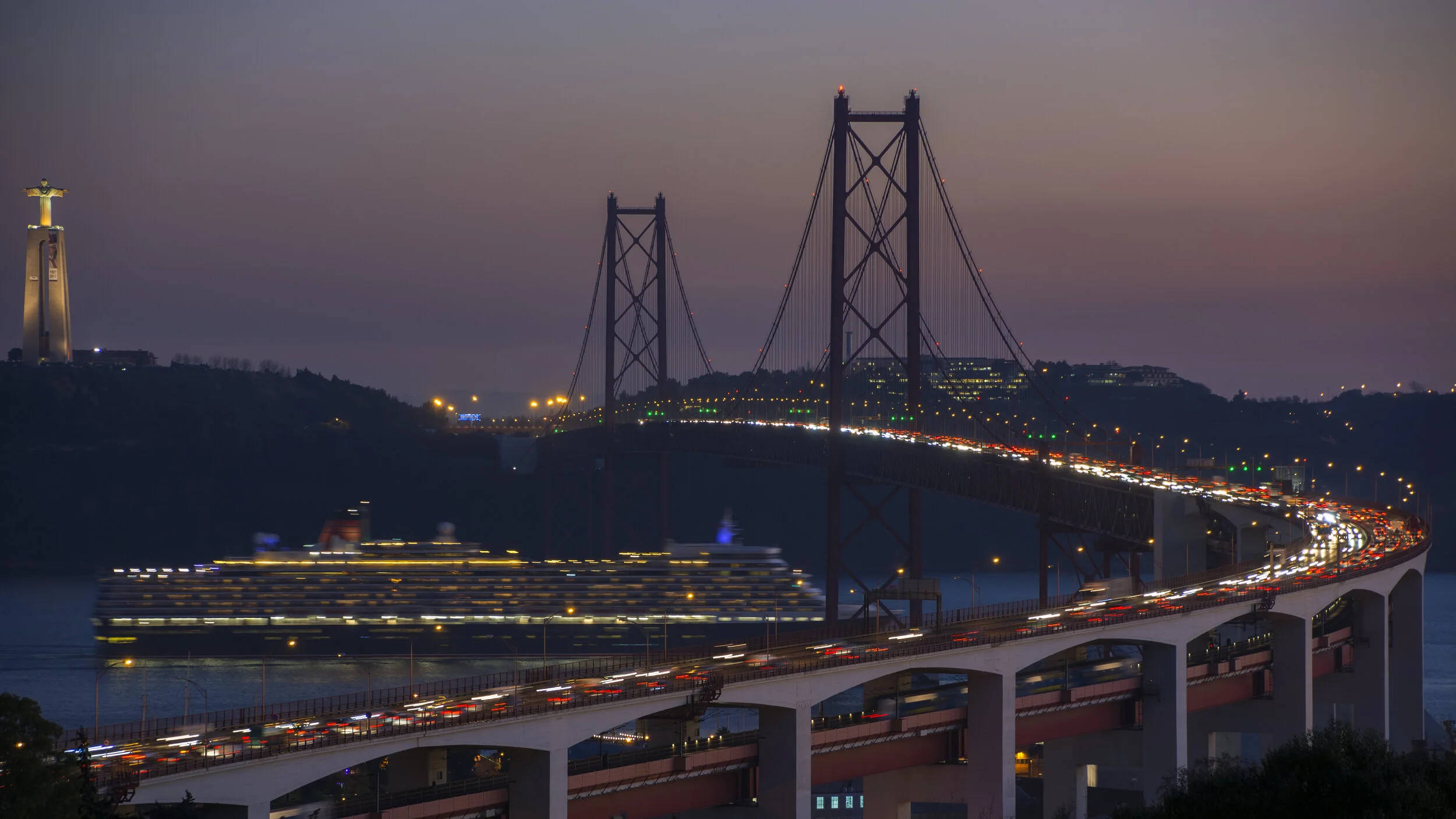 Lisbon, Portugal. Ponte 25 de Abril Dec 2017