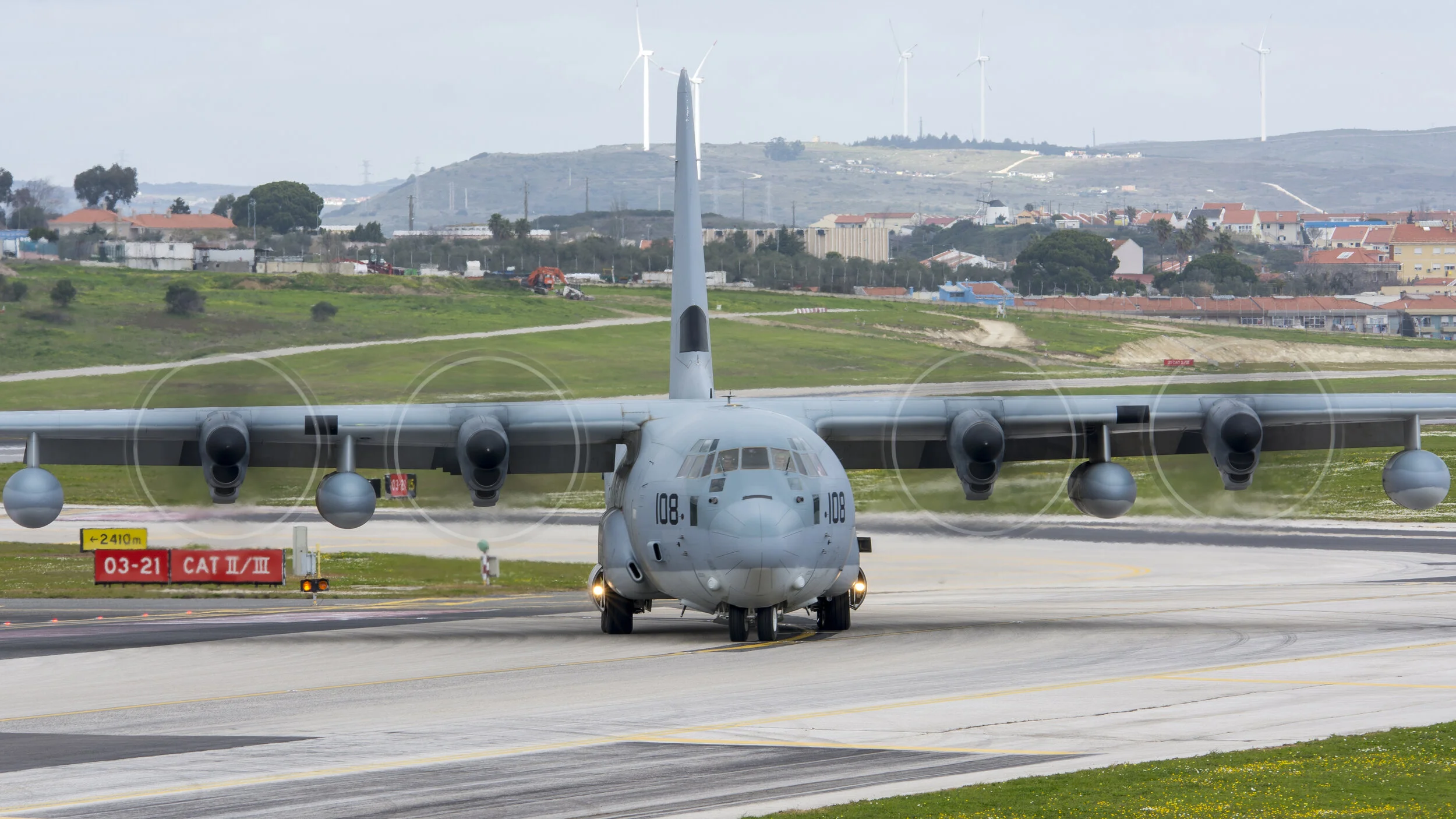 LPPT (Lisbon, Portugal) Feb 2018. US Marine Corps 167108 Lockheed Martin KC-130J Hercules
