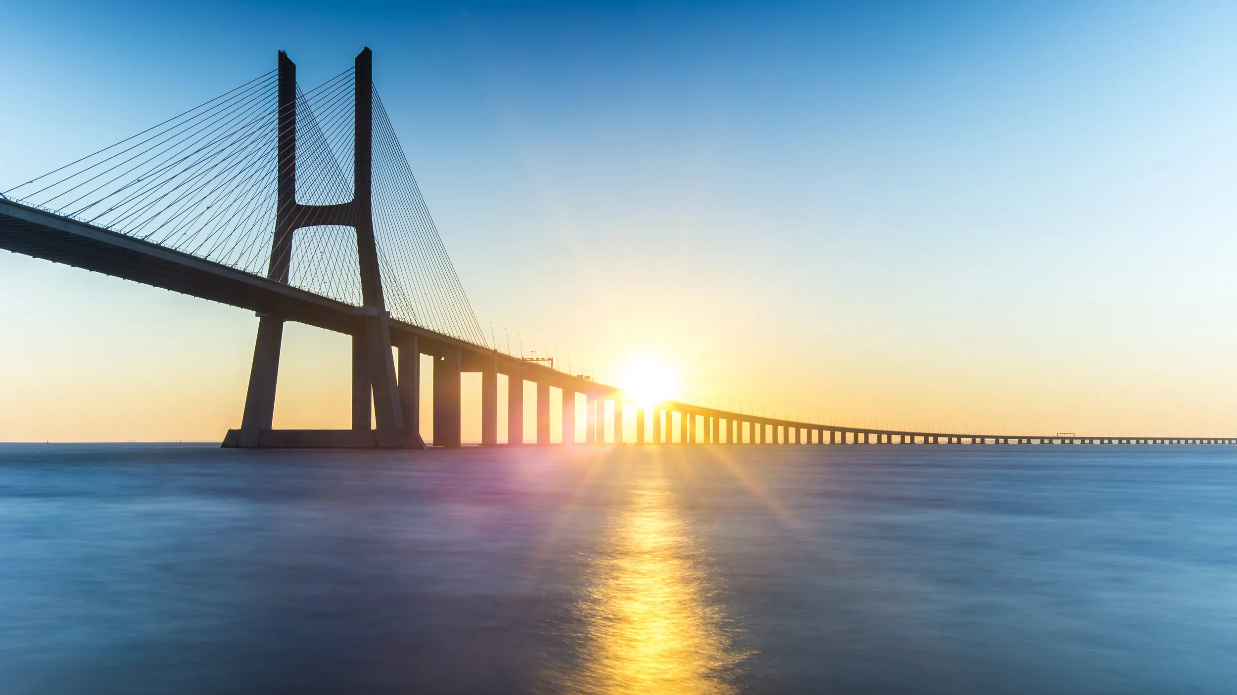 Lisbon, Portugal. Ponte Vasco da Gama Sunrise