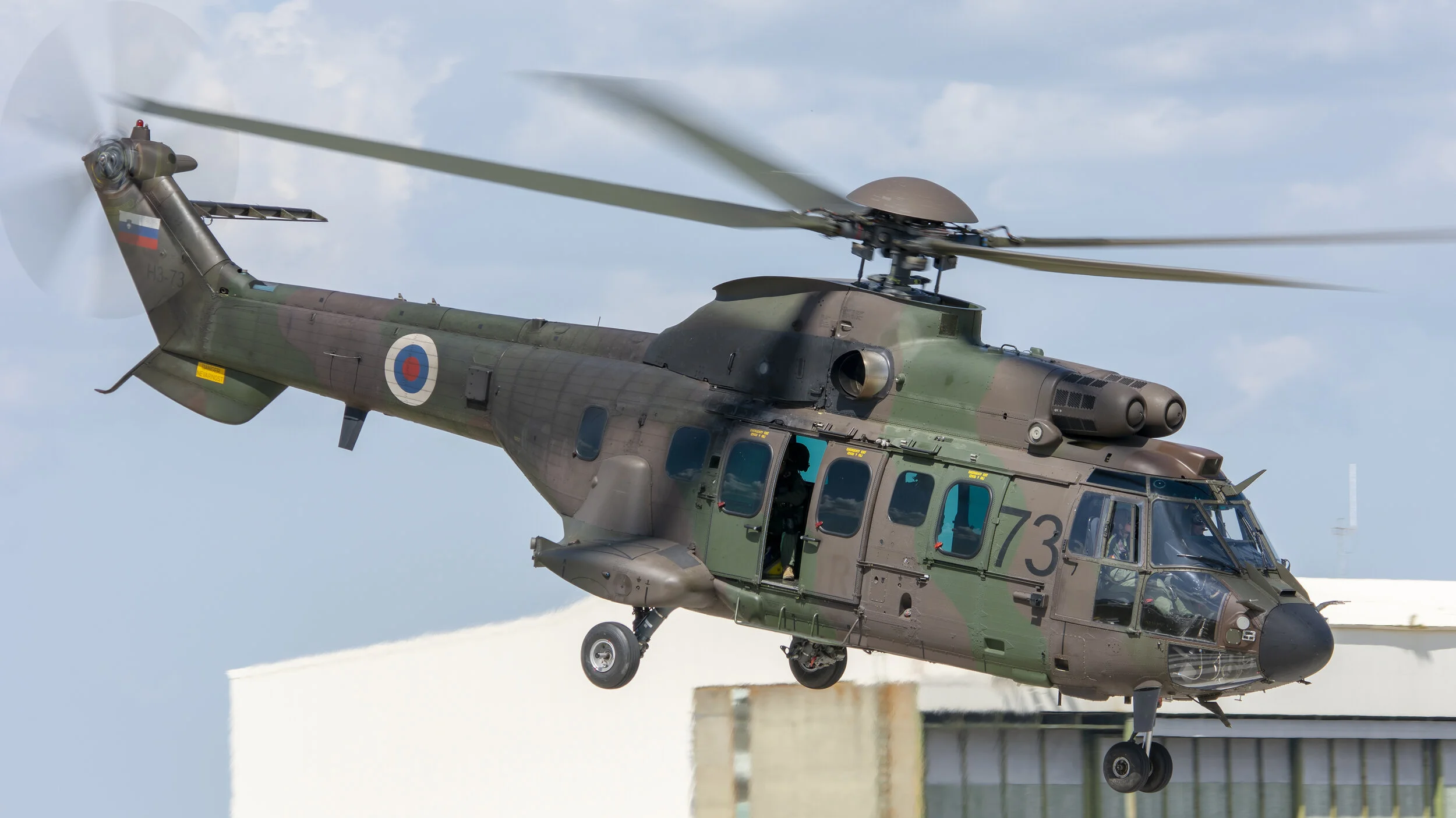FAP BA11, Beja, Portugal. Hot Blade 2018. Slovenian Territorial Defence Force H3-73 Eurocopter AS-532AL Cougar