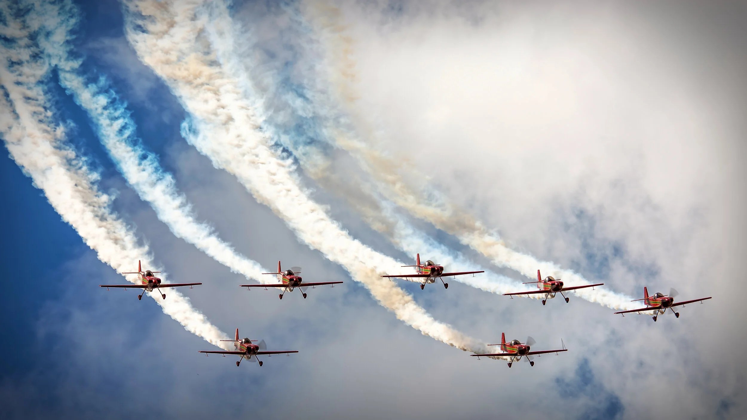 Évora, Portugal. FAP 66º Anniversary July 2018.  The Royal Morocan Air Force acrobatic display team Marche Verte CAP-232