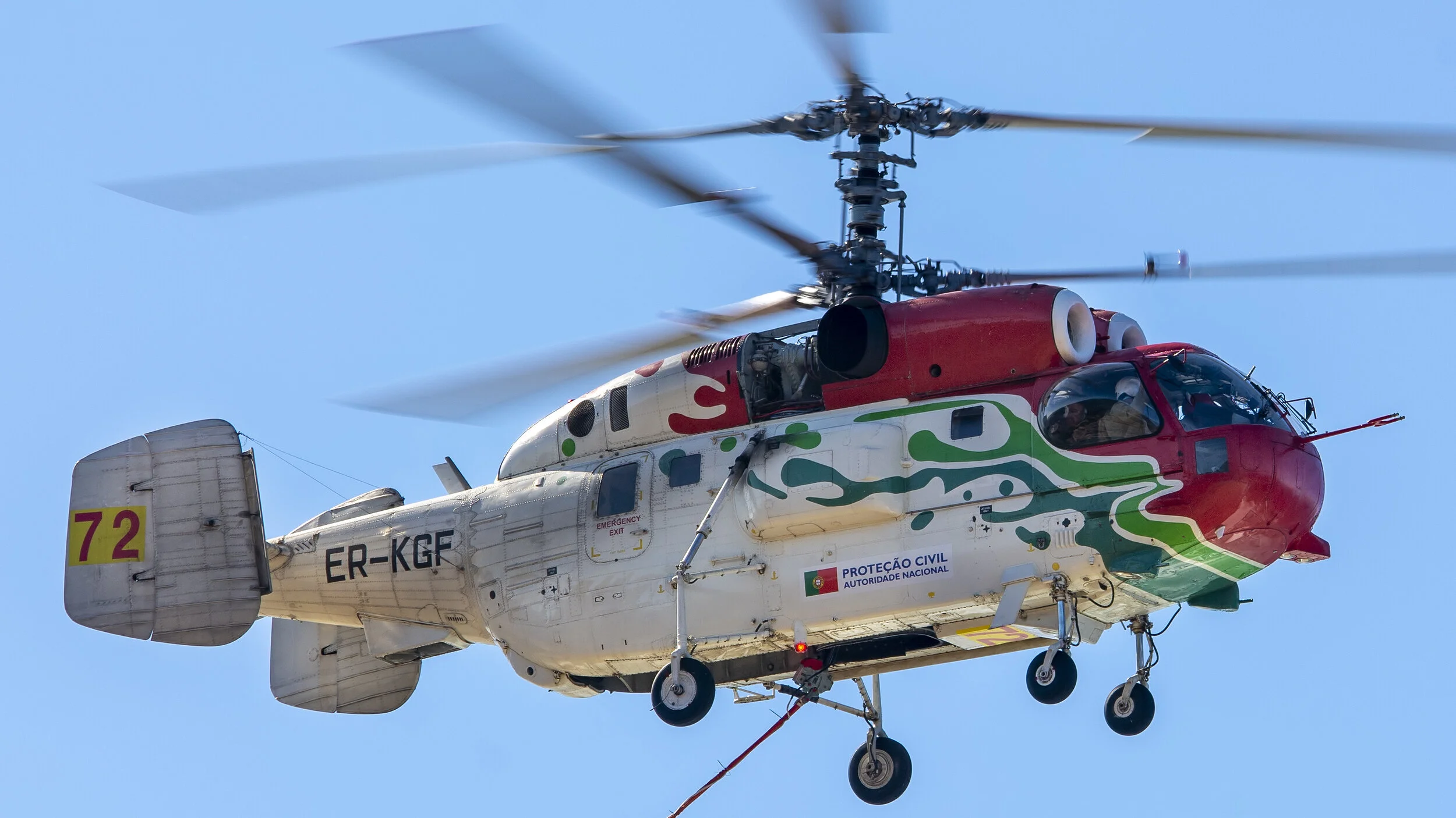 Cascais, Portugal. EC-KGF Kamov Ka-32 filling up to fight fire in Serra de Sintra