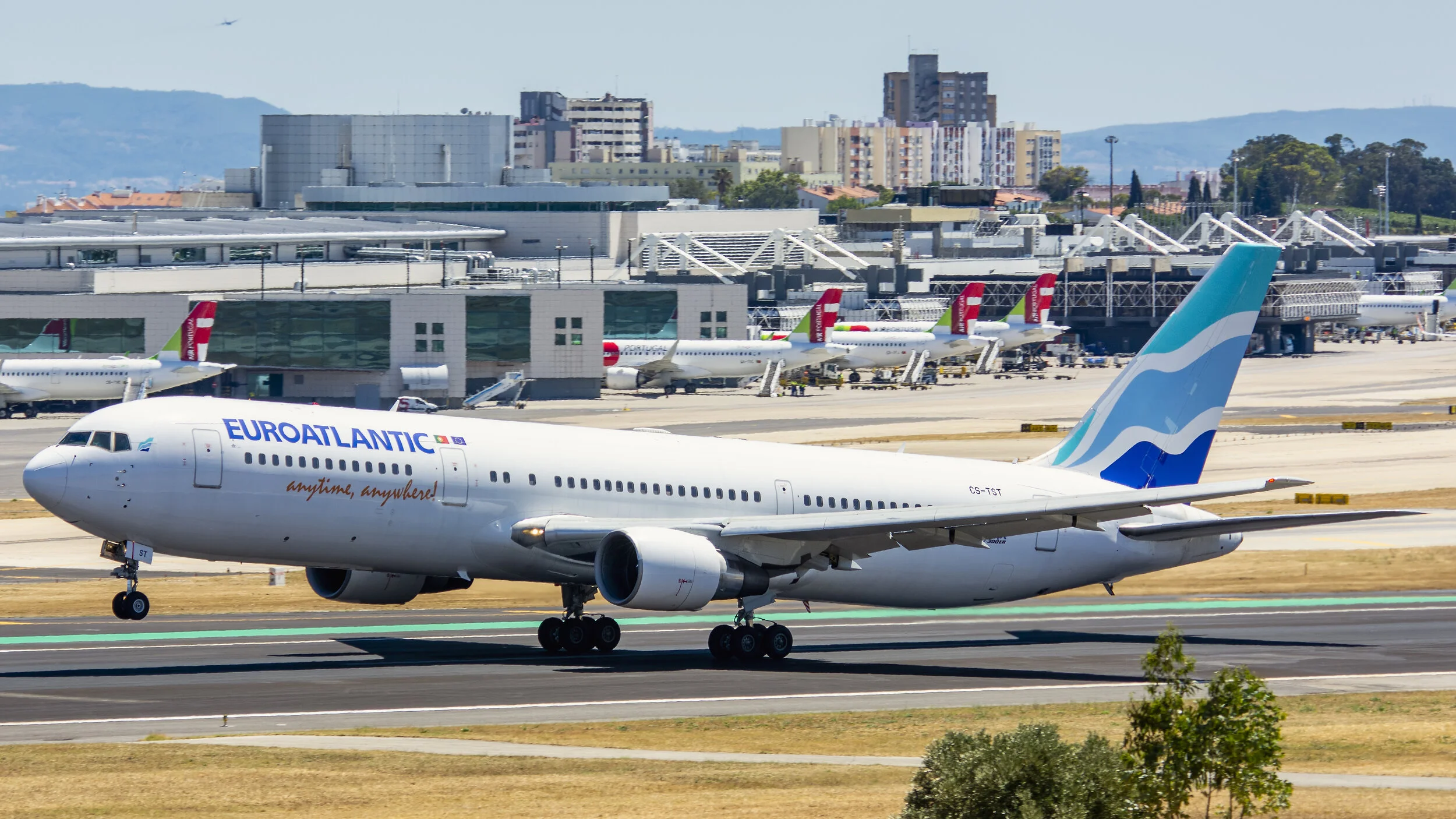 LPPT (Lisbon, Portugal). EuroAtlantic Airways CS-TST Boeing B767-34PER