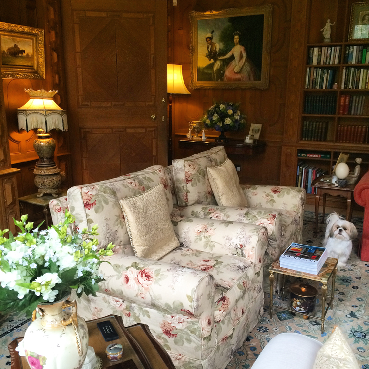 My 'Lady Mary Crawley' lampshade at home.