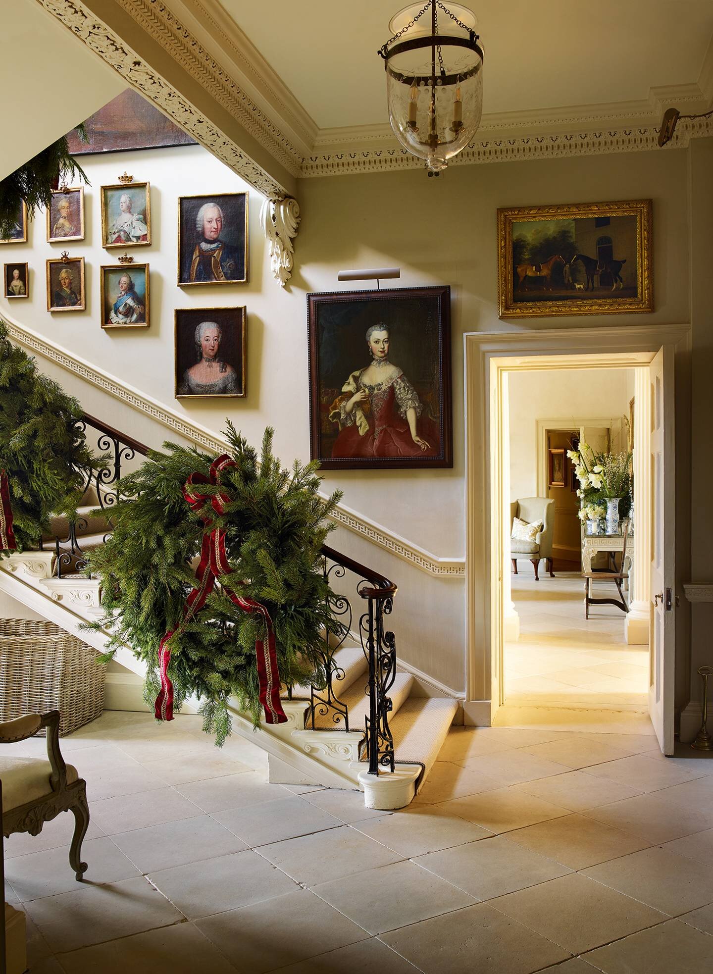 The Staircase decorated for Christmas. Photo by Simon Upton