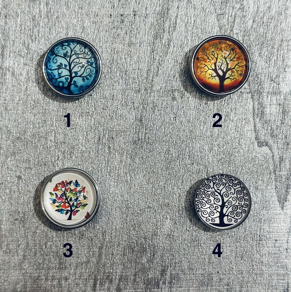 Lot De 10 Cabochons 20 Mm Motif Arbre De Vie - Verre Multicolore - Neuf - Pour Création Bijoux