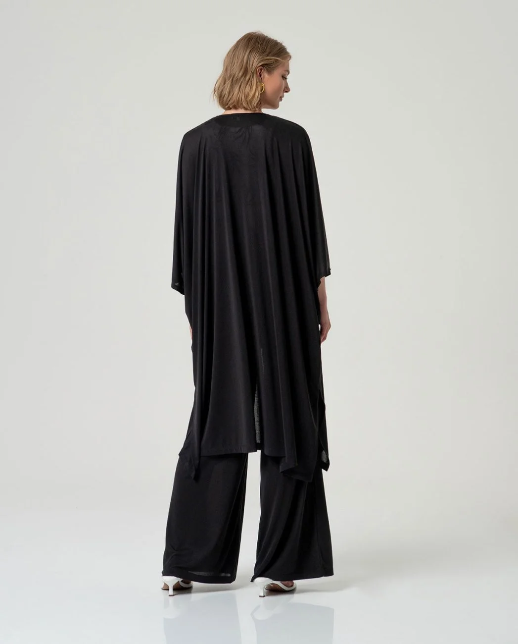 Kimono long noir taille unique