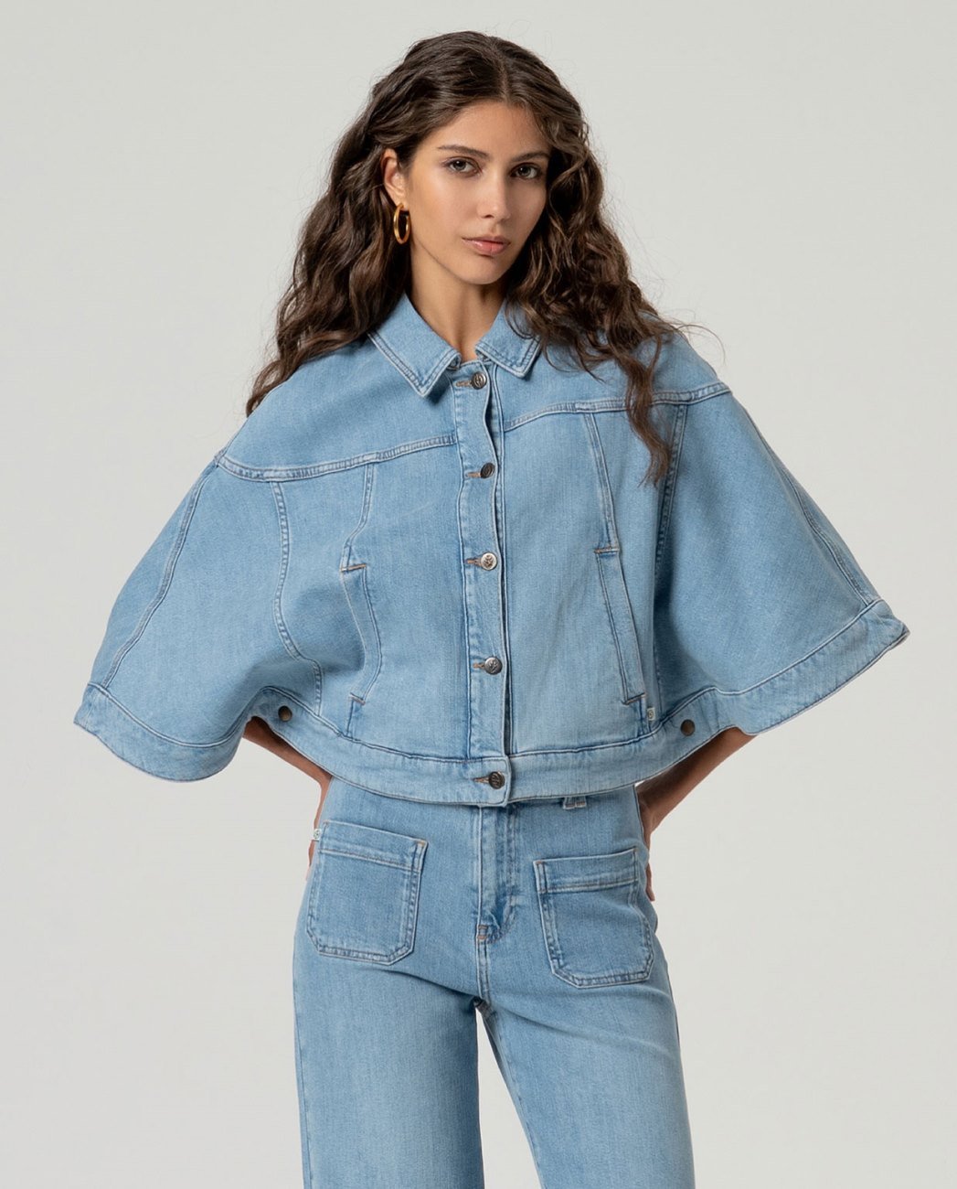 Veste cape jeans