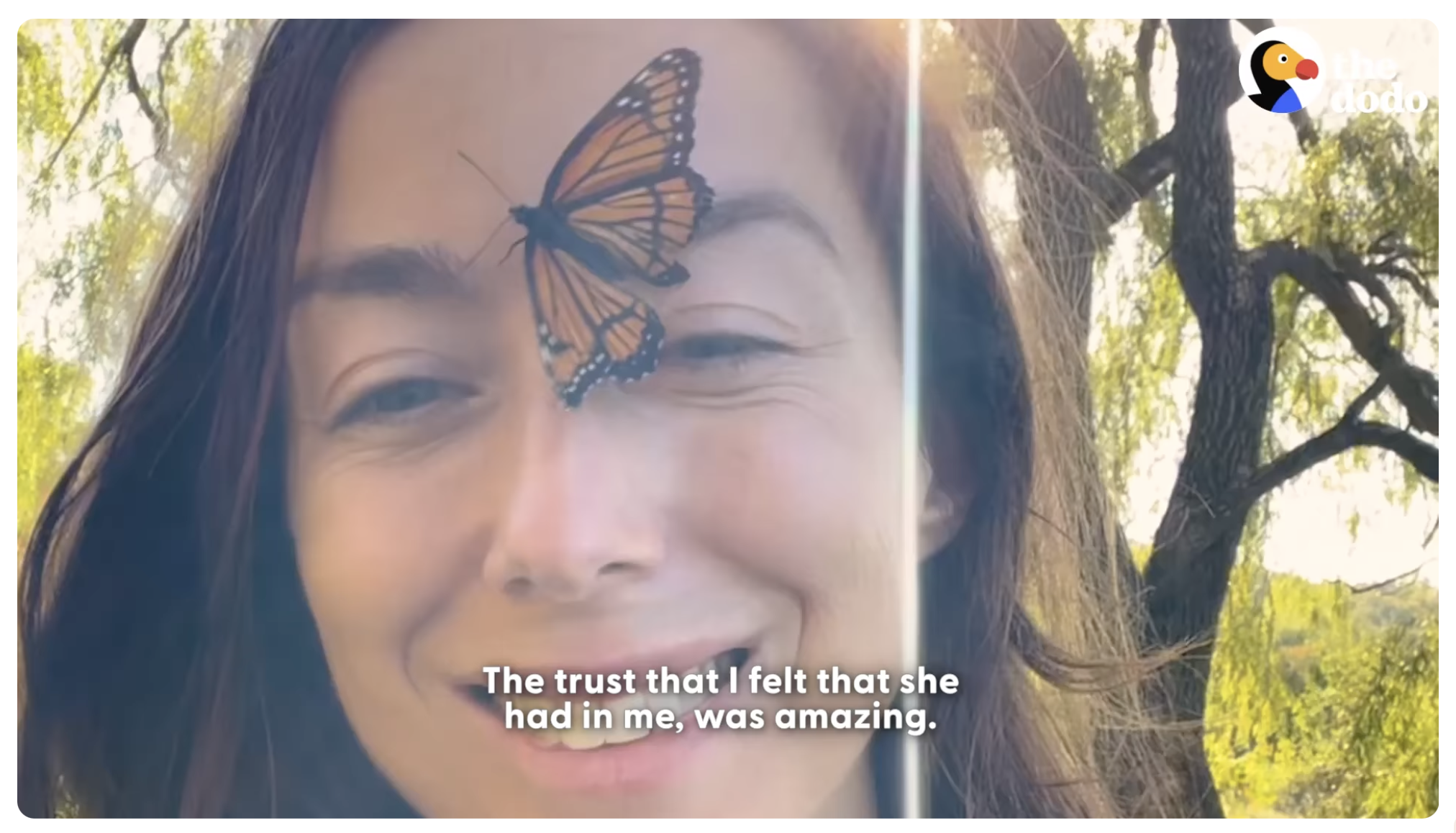 Woman with butterfly
