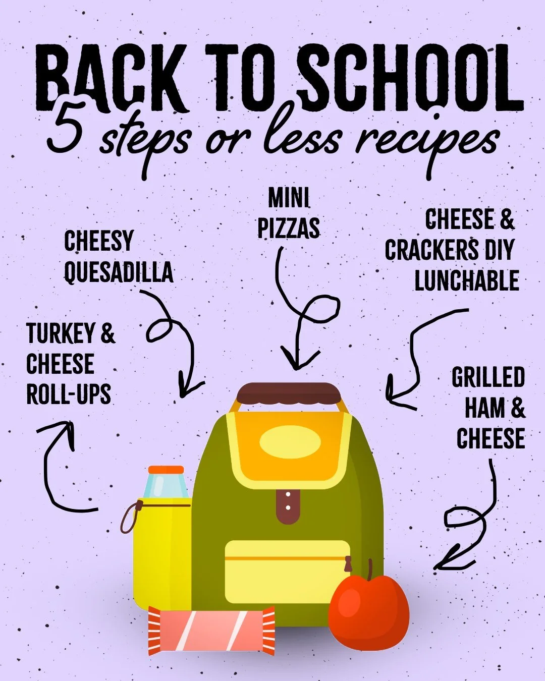 Need school lunch inspo? ✏️ We&rsquo;ve got 5 easy recipes featuring our cheeses, each one takes 5 steps or less! Back-to-school lunch just got easier.