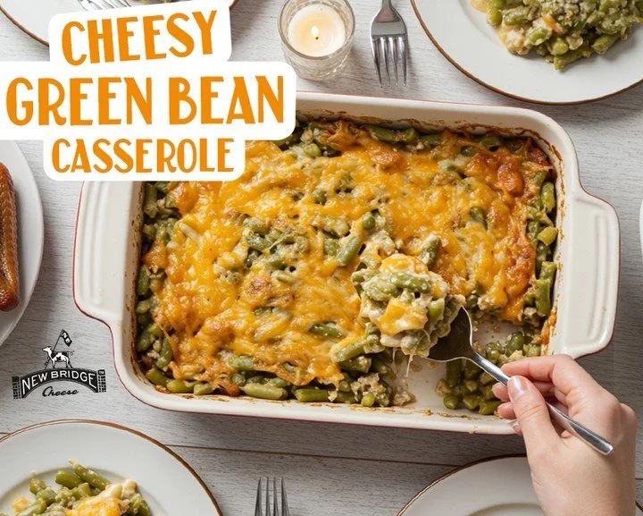 Bring the comfort (and the cheddar). 🧀 This Green Bean Casserole made with New Bridge Hoop Cheddar is a Thanksgiving must-have. 

Get the recipe link in our bio! 🦃